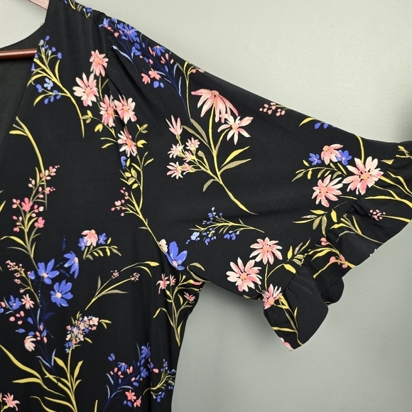 CECE Garden Floral Ruffled Kint Dress Multi-colored Womens Plus Sz 3X - Picture 5 of 14